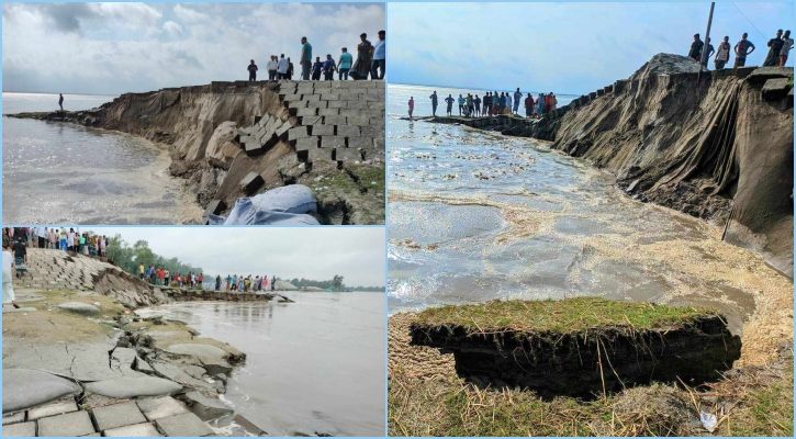 যমুনায় পানি বৃদ্ধি, ধসে গেল কাজিপুর সলিড স্পারের ৩০ মিটার